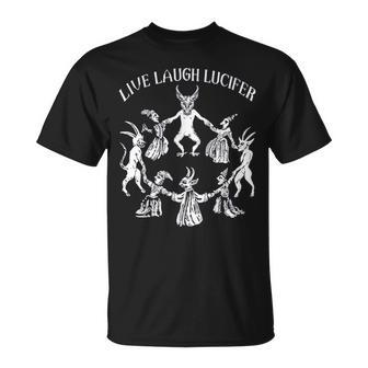 Live Laugh Lucifer Horror Satan Satanic Demonc Devil Goat Unisex T-Shirt | Mazezy