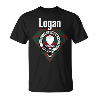 Logan Clan Scottish Name Coat Of Arms Tartan Unisex T-Shirt | Mazezy