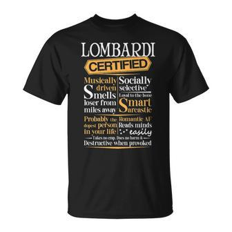 Lombardi Name Gift Certified Lombardi Unisex T-Shirt - Seseable