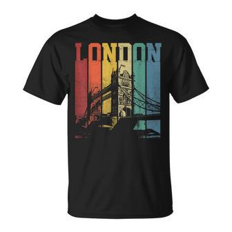 London City Tower Bridge England United Kingdom Vintage Unisex T-Shirt | Mazezy