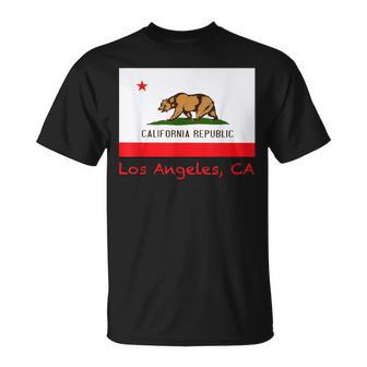 Los Angeles California Usa Flag Souvenir T-Shirt | Mazezy