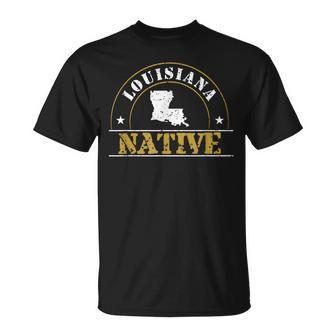 Louisiana Native State Pride Distressed Design Unisex T-Shirt | Mazezy