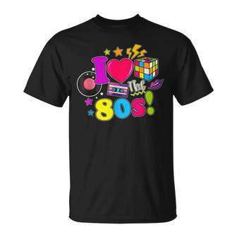 I Love The 80S Vintage Outfit 80'S Theme Retro Vibes Fashion T-Shirt - Seseable