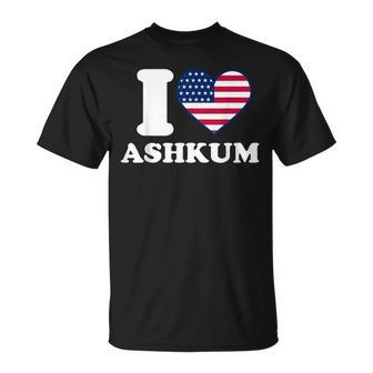 I Love Ashkum I Heart Ashkum T-Shirt | Mazezy