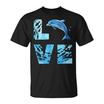 Love Bottlenose Dolphin Whale Sea Animals Marine Mammal T-Shirt | Mazezy