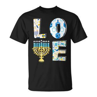Love Cute Hanukkah Chanukah Menorah Pajama Matching Family T-Shirt - Seseable