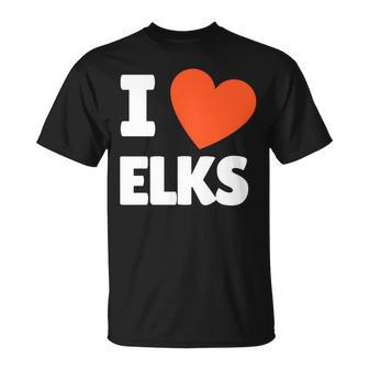 I Love Elks I Heart Elks Lovers T-Shirt | Mazezy