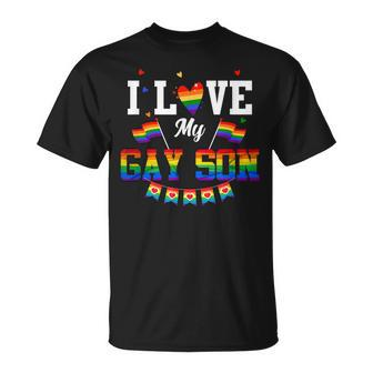 I Love My Gay Son Gay Pride Flag Queer Proud Mom Dad T-shirt - Thegiftio UK