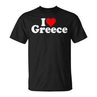 I Love Heart Greece T-Shirt - Seseable