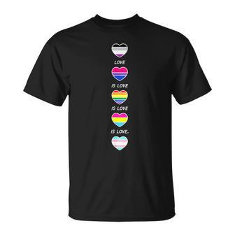 Love Is Love Pride Lgbtq Lgbt Gay Asexual Bi Pansexual Trans Unisex T-Shirt | Mazezy