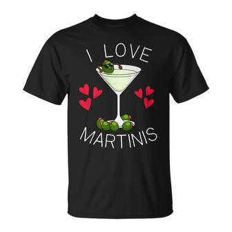 I Love Martinis Dirty Martini Love Cocktails Drink Martinis T-Shirt | Mazezy AU