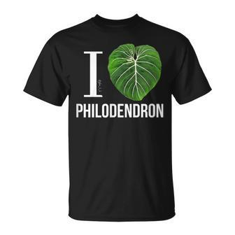 I Love Philodendron Philodendron Gloriosum Leaf T-Shirt | Mazezy