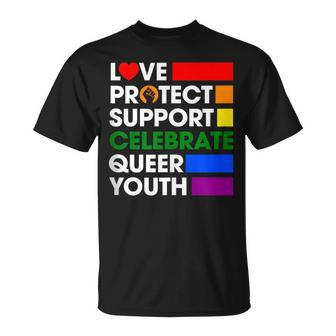Love Protect Support Celebrate Queer Youth Lgbtq Gay Ally  Unisex T-Shirt
