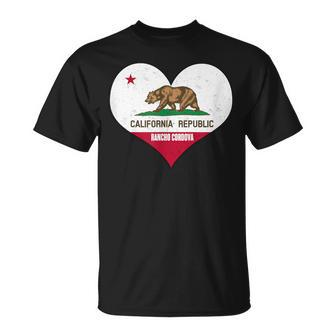 I Love Rancho Cordova California Ca Republic Flag Heart T-Shirt | Mazezy