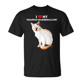 I Love My Toasted Marshmallow Flame Point Siamese Cat Kitten T-Shirt | Mazezy