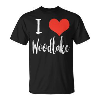 I Love Woodlake T T-Shirt | Mazezy