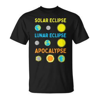 Lunar Solar Eclipse And Apocalypse Science T-Shirt - Seseable
