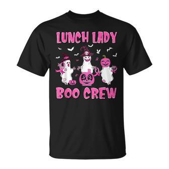 Lunch Lady Boo Crew Pumpkin Breast Cancer Halloween T-Shirt - Monsterry CA