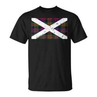 Macdonald Scottish Flag Last Name Scottish Clan Tartan Crest Funny Last Name Designs Funny Gifts Unisex T-Shirt | Mazezy