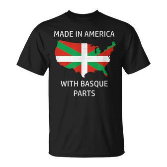 Made In America With Basque Parts - Basque And Usa Pride Unisex T-Shirt | Mazezy