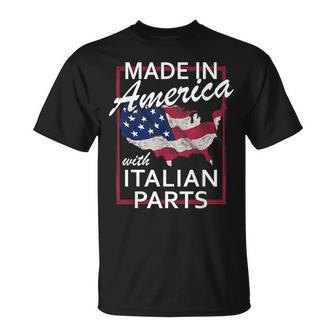 Made In America With Italian Parts - Half American Italy Unisex T-Shirt | Mazezy