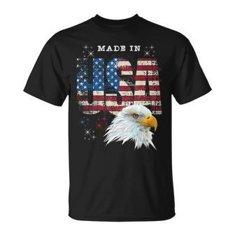 Made In Usa Patriotic American Flag Bald Eagle America Unisex T-Shirt - Monsterry DE
