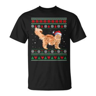 Maine Coon Merry Christmas Ugly Sweater Cat T-Shirt | Mazezy