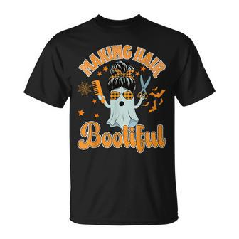 Making Hair Bootiful Scary Ghost Hairdresser Halloween T-Shirt | Mazezy