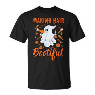 Making Hair Bootiful Scary Ghost Hairdresser Halloween T-Shirt - Seseable