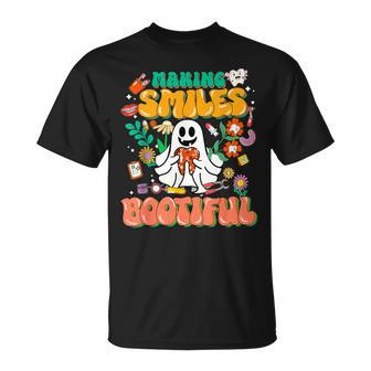 Making Smiles Bootiful Cute Dental Halloween T-Shirt | Mazezy
