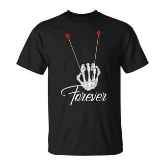 Mallets Forever Marimba Xylophone Band Skeleton Hand T-Shirt | Mazezy