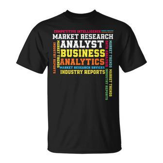 Market Research Analyst Words Market Researcher T-Shirt | Mazezy