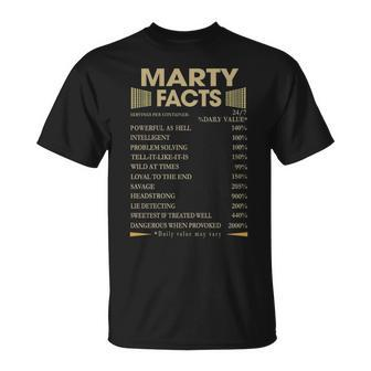 Marty Name Gift Marty Facts Unisex T-Shirt - Seseable