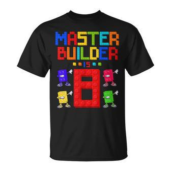 Master Builder Is 8 Yrs Old Building 8Th Birthday Boys Girls Unisex T-Shirt | Mazezy DE