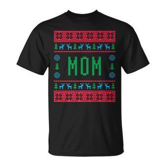 Matching Ugly Christmas Sweater Family Pajamas Xmas Pj T-Shirt - Monsterry