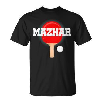 Mazhar Name Boys Table Tennis Ping Pong Game Racket Sports T-Shirt | Mazezy