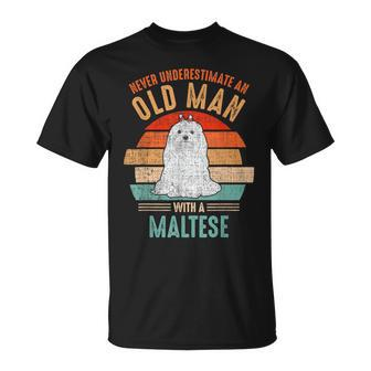 Mb Never Underestimate An Old Man With A Maltese T-Shirt - Seseable