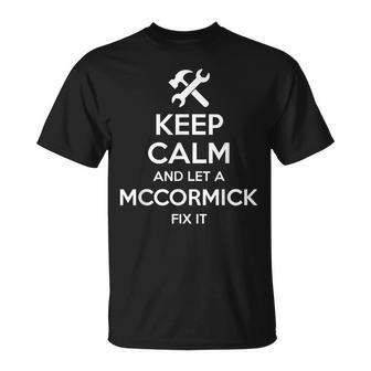 Mccormick Funny Surname Birthday Family Tree Reunion Gift Unisex T-Shirt | Mazezy