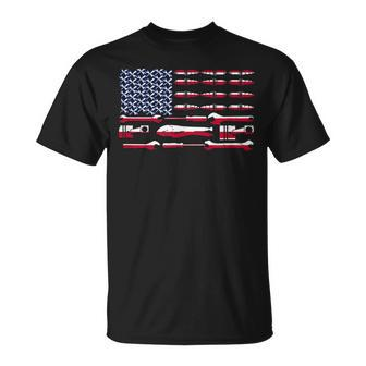 Mechanic Engineer Car Motorcycle Plane Us Flag Patriotic Unisex T-Shirt | Mazezy