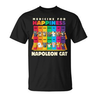 Medicine For Happiness Napoleon Cat Minuet Cat Humor T-Shirt | Mazezy