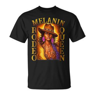 Melanin Rodeo Queen Countrygirl African American Cowgirl Gift For Womens Unisex T-Shirt | Mazezy