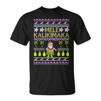 Mele Kalikimaka Vacation Ugly Christmas Sweater Style T-Shirt | Mazezy