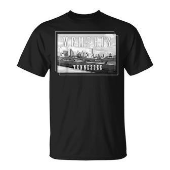 Memphis Tennessee Skyline Pride Vintage Black & White Unisex T-Shirt | Mazezy