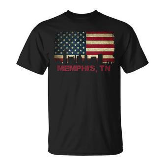 Memphis Tennessee Tn Pride Souvenir Gift American Flag Theme Unisex T-Shirt | Mazezy