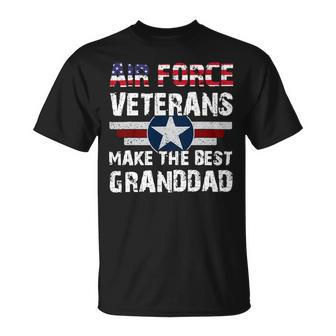 Mens Proud Air Force Veterans Make The Best Granddad Us Flag 310 Unisex T-Shirt - Monsterry CA