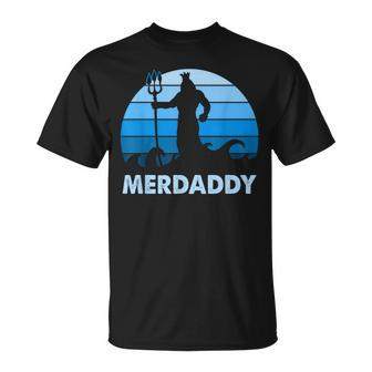 Merdaddy Mermaid Security Merman Daddy Fathers Day Swimmer T-Shirt - Monsterry
