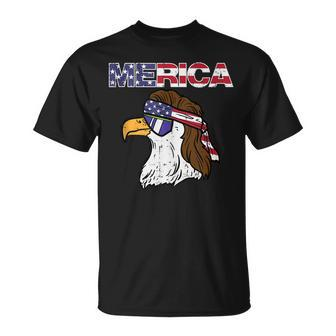 Merica Bald Eagle Mullet Sunglasses Fourth July 4Th Patriot Unisex T-Shirt | Mazezy DE
