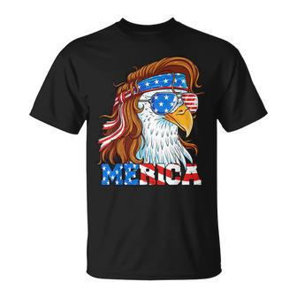 Merica Eagle Mullet 4Th Of July American Flag Usa Patriotic Patriotic Funny Gifts Unisex T-Shirt | Mazezy