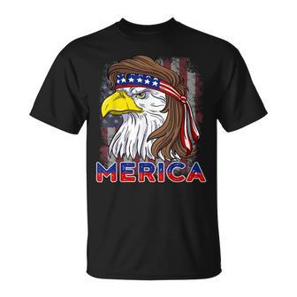Merica Eagle Mullet American Flag Usa 4Th Of July Unisex T-Shirt - Monsterry