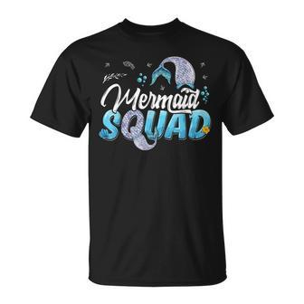 Mermaid Squad Party Mermaid Birthday Matching Set Family Unisex T-Shirt | Mazezy